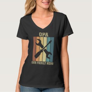 Camiseta Opa Nossa Família Herói Vintage Ferramentas Arco-Í