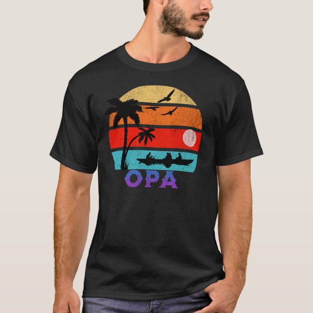 Camiseta Opa Retro Sunset Ocean Avô (Frente)