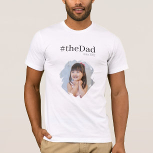 Camiseta #oPai, Brilho, Ano e Foto Personalizada
