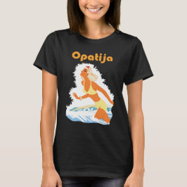 Camiseta Opatija Croácia Praia Garota Laranja Viagem