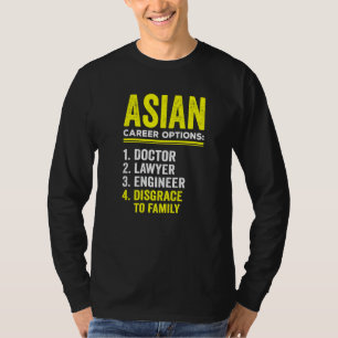 Camiseta Opções Asiáticas de Carreira Familiares Humor Trad