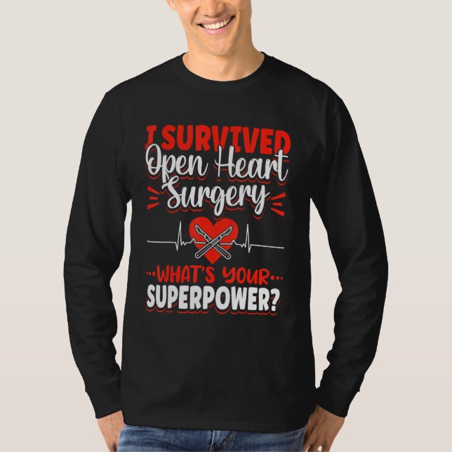 Camiseta Open Heart Surgery Bypass Awareness Heart I Surviv (Frente)