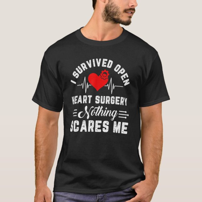 Camiseta Open Heart Surgery  Survivor Post Attack Recovery (Frente)