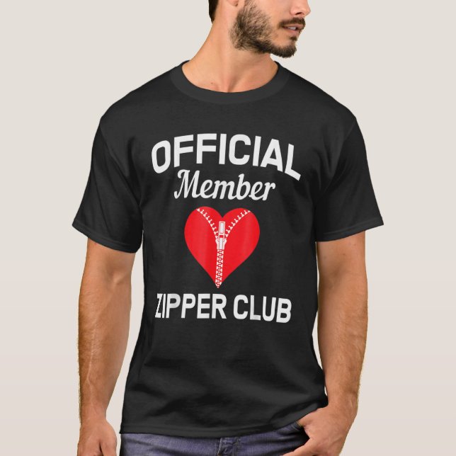 Camiseta Open Heart Surgery Zipper Club Bypass Get Well Rec (Frente)