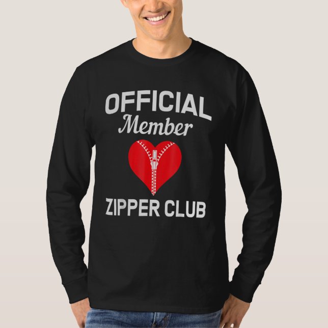 Camiseta Open Heart Surgery Zipper Club Bypass Get Well Rec (Frente)