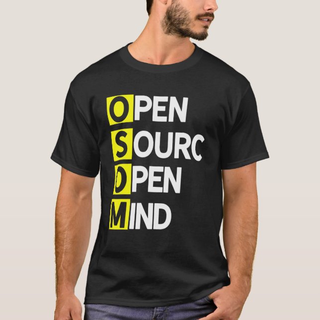 Camiseta Open Source Open Mind 3 Program Coder Computer Dev (Frente)