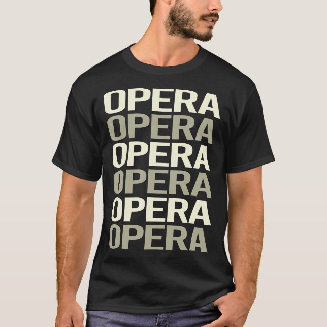 Camiseta Ópera de Texto Branco (Frente)