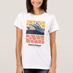 Camiseta Opera House Sydney Austrália viagem floral Art