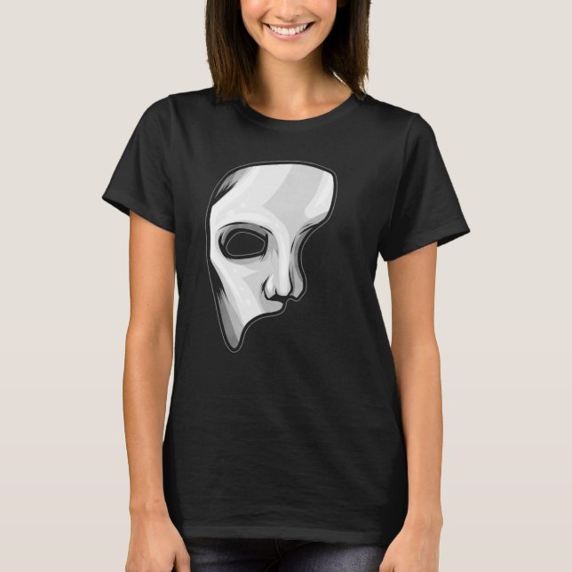 Camiseta Opera Phantom Mask Halloween (Frente)