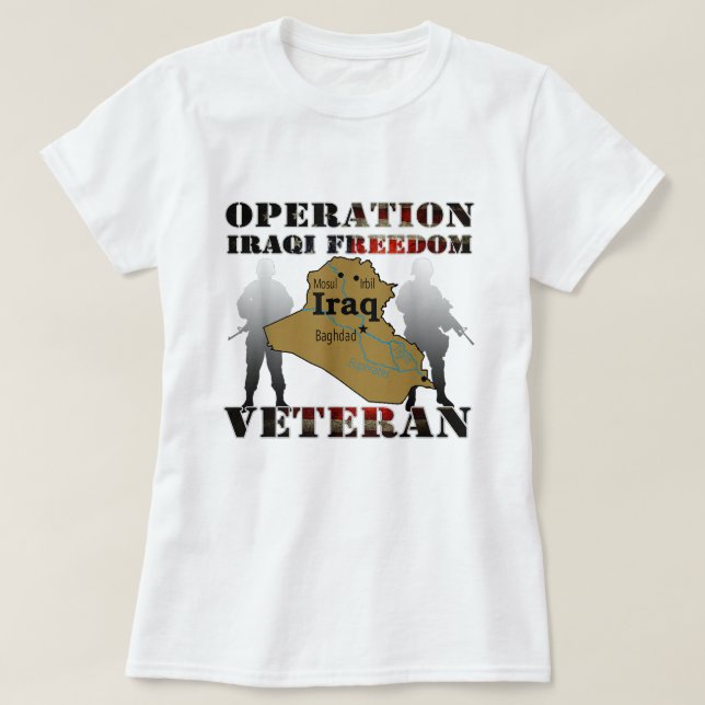 Camiseta Operação Liberdade Iraquiana OIF Veteran Combate B (Frente do Design)