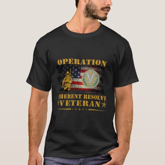Camiseta Operação OIR CJTF Herdar Resolver Veteran Americ (Frente)