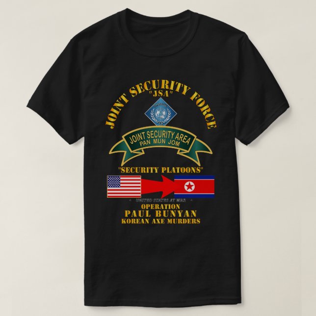 Camiseta Operação Paul Bunyan Joint Security Korea (Frente do Design)