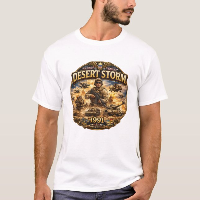 Camiseta Operação Tempestade no Deserto 1991 Comemorativa  (Frente)