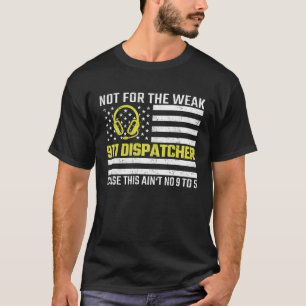 Camiseta Operador 911 Bandeira dos EUA Linha Dourada Fina D