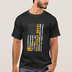 Camiseta Operador Crane Bandeira Americana Patriótica