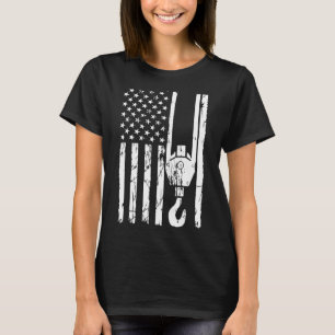 Camiseta Operador Crane Bandeira Patriótica Americana