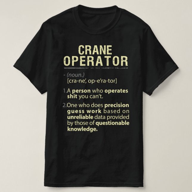 Camiseta Operador Crane Real American Definition (Frente do Design)