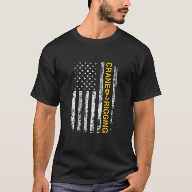 Camiseta Operador Crane Rigger American Flag Gift (Frente)