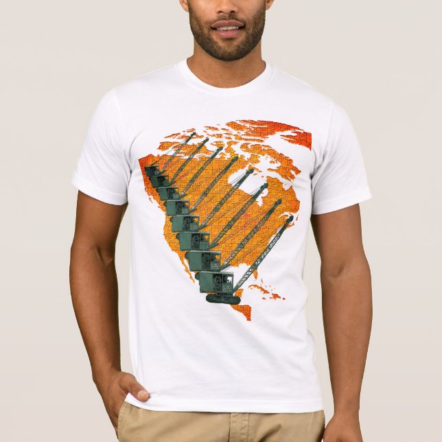 CAMISETA OPERADOR CRANE US MAP JIGSAW QUEBRA-CABEÇA OPERATO (Frente)