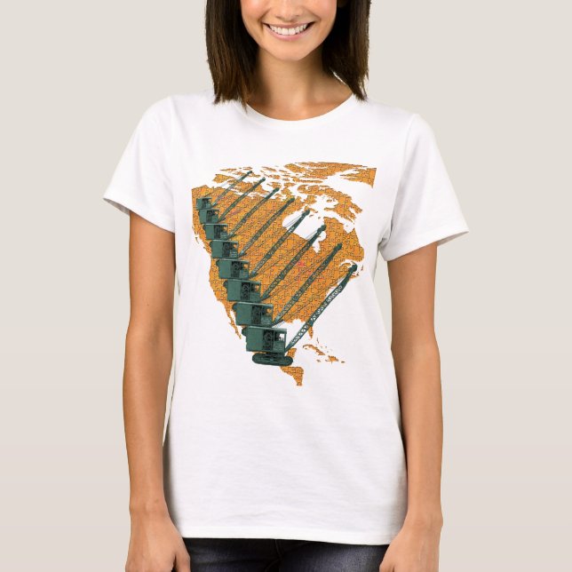 CAMISETA OPERADOR CRANE US MAP JIGSAW QUEBRA-CABEÇA OPERATO (Frente)
