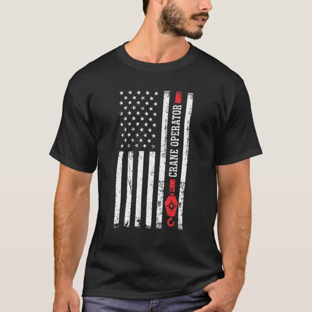 Camiseta Operador da grua de construção (Frente)