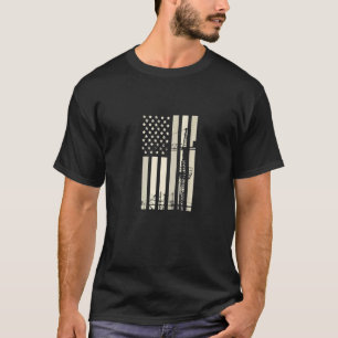 Camiseta Operador de Crane Bandeira Patriótica Americana