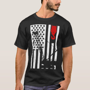 Camiseta Operador de Crane Tshirt US Flag Mens Heavy Equipm