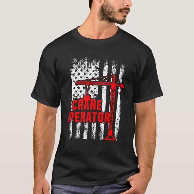 Camiseta Operador De Crane Usa Sinalizador Construtor De Má (Frente)