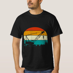 Camiseta Operador de Crane Vintage Retro Style Construção