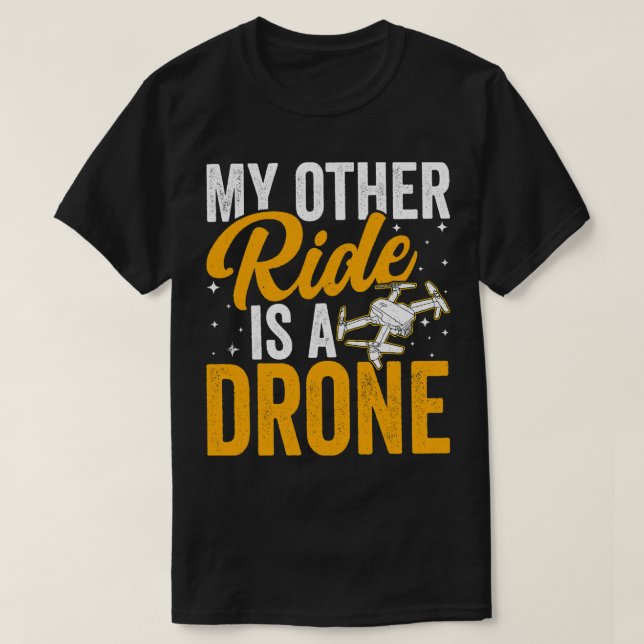 Camiseta Operador de Drone Minha Outra Viagem É um Dron Eng (Frente do Design)