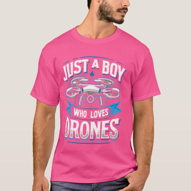 Camiseta Operador De Drone Piloto Apenas Um Menino Que Ama  (Frente)