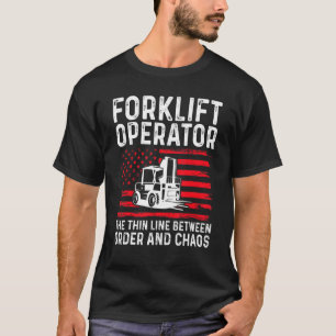 Camiseta Operador De Elevação A Linha Fina Entre A Ordem E