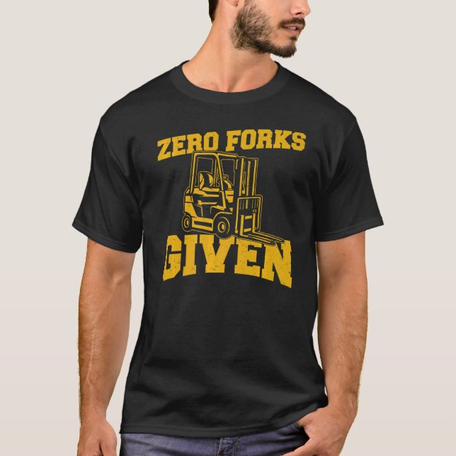 Camiseta Operador de Elevação de Mens Zero Forks Dar Dr. (Frente)