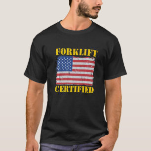 Camiseta Operador de Empilhadeira com Bandeira Americana no