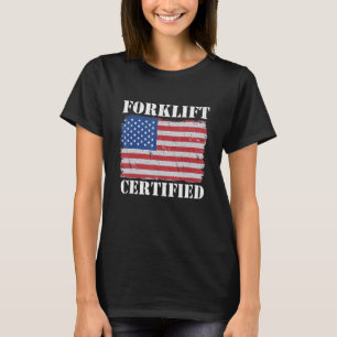 Camiseta Operador de Empilhadeira de Bandeira Americana do