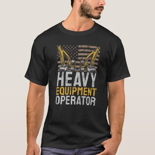 Camiseta Operador de Equipamento Trabalhador de Construção  (Frente)