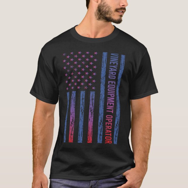 Camiseta Operador de Equipamentos de Vinhedo da Bandeira do (Frente)