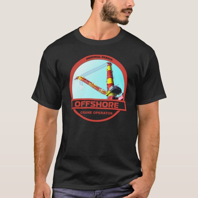 Camiseta Operador de guindaste a pouca distância do mar - (Frente)