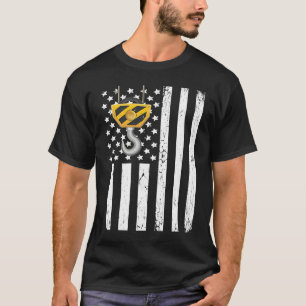 Camiseta Operador de Guindaste Bandeira Vintage EUA Operado