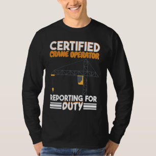 Camiseta Operador de Guindaste Certificado se apresentando 