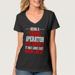 Camiseta Operador de guindaste Construção Mecânica Torre Pe