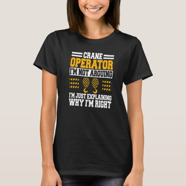 Camiseta Operador de guindaste de construção de equipamento (Frente)