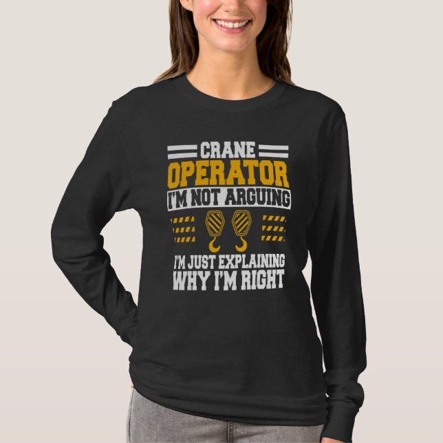 Camiseta Operador de guindaste de construção de equipamento (Frente)