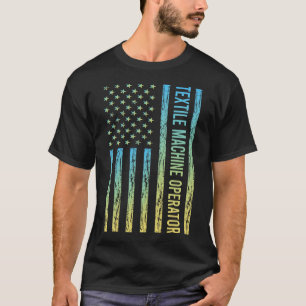 Camiseta Operador de máquina têxtil azul amarelo