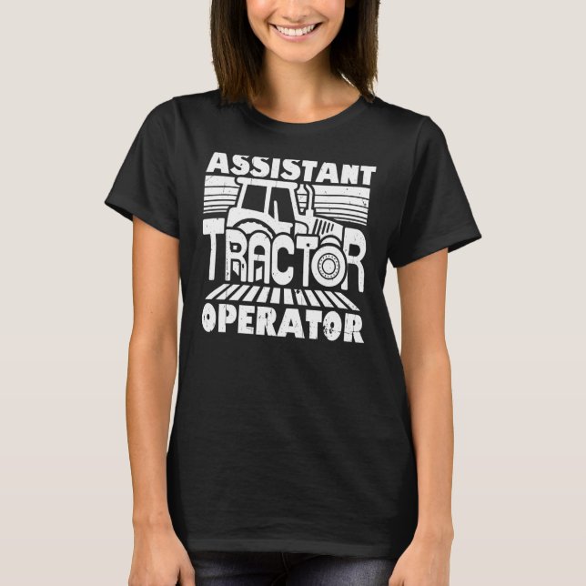 Camiseta Operador de Operador de Trator Assistente Farmer (Frente)