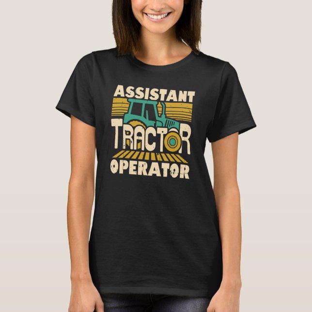 Camiseta Operador de Operador de Trator Assistente Farmer 1 (Frente)