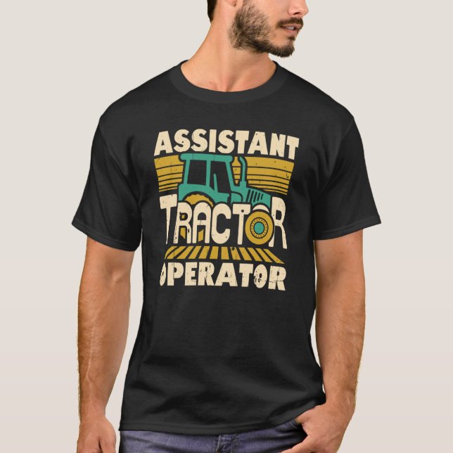 Camiseta Operador de Operador de Trator Assistente Farmer 1 (Frente)