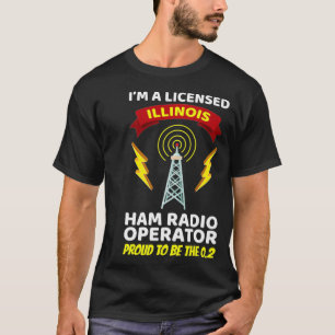 Camiseta Operador de Rádio Amador Funny Ham Radio Illinois