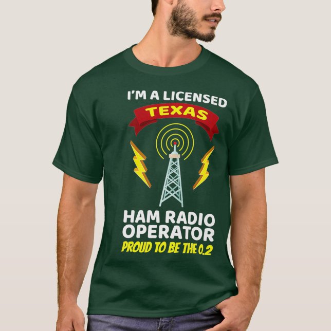 Camiseta Operador de Rádio Amador Funny Ham Radio Texas (Frente)