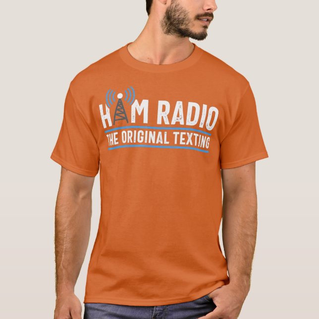 Camiseta Operador de Rádio Amateur Gift de Mensagem Origina (Frente)